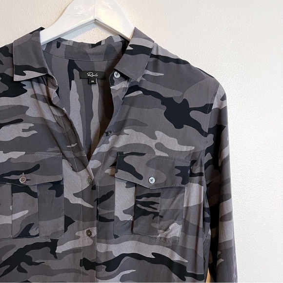 BOGO! Rails Rhett Charcoal Camo Button Front Shirt XS - Picture 5 of 11